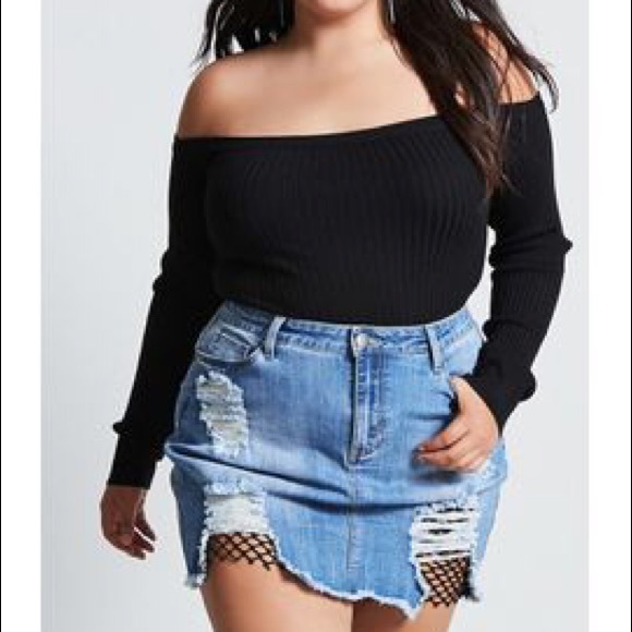 plus size jean mini skirts